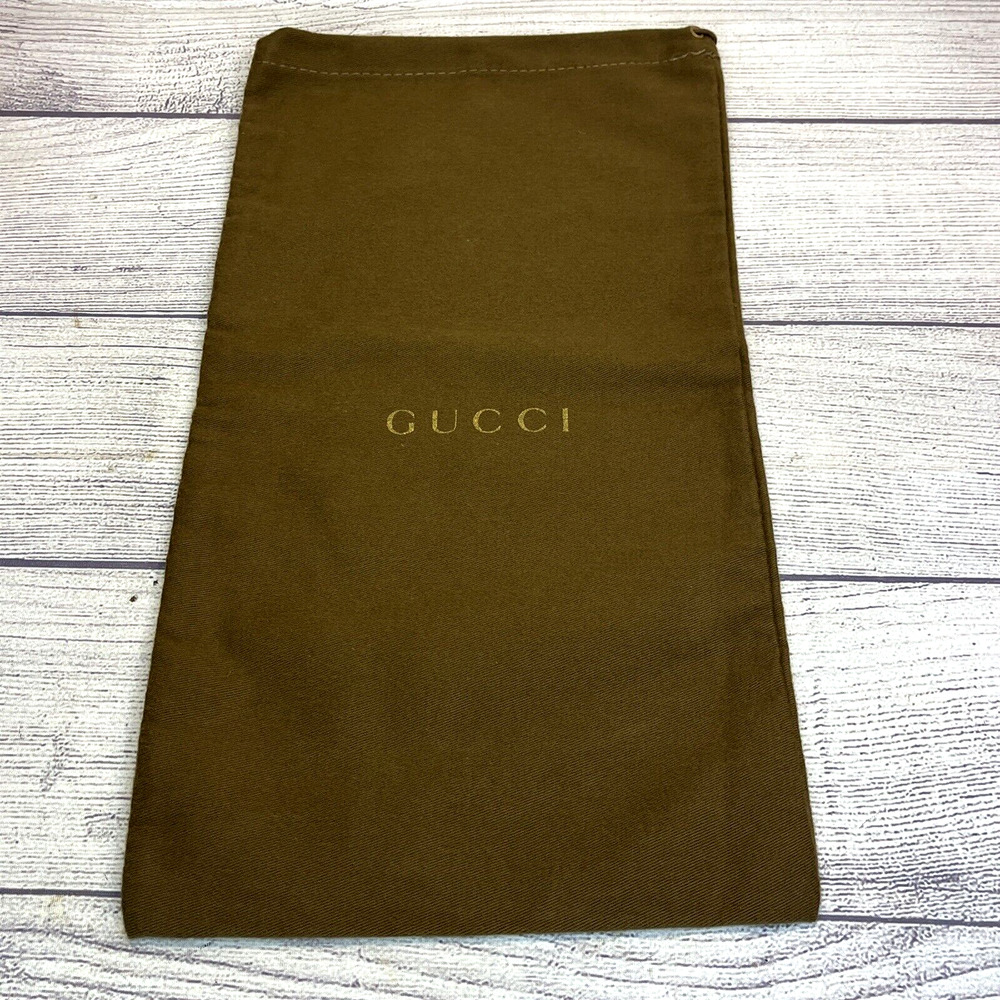 Brown Gucci Cotton Dust Bag 15.5 X 8.5 Made In Italy Drawstring B